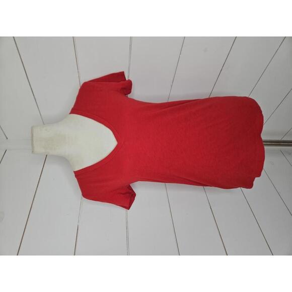 J Crew Slub Cotton Tee small red short sleeve v neck tee shirt - Picture 1 of 4